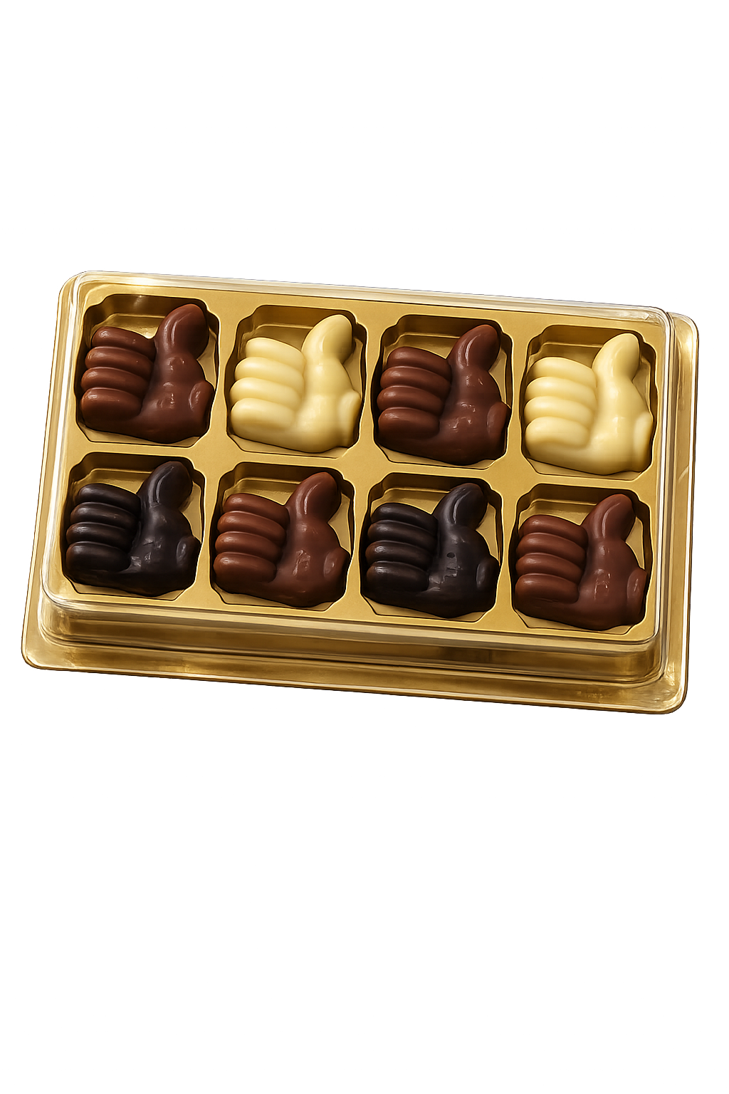 Like duim 8 chocolaatjes in doos